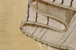TESSUTO TENDA ORGANZA BEIGE CON RICAMO NERO