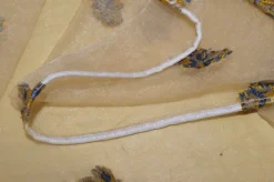 TESSUTO TENDA ORGANZA BEIGE RICAMO ORO/BLU