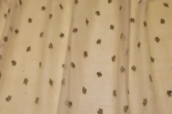 TESSUTO TENDA ORGANZA BEIGE RICAMO ORO/BLU