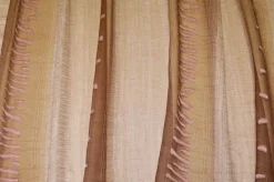 TESSUTO TENDA ORGANZA BEIGE RICAMO ROSA ANTICO
