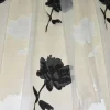 TESSUTO TENDA ORGANZA BIANCA CON MAXI FIORE GRIGIO