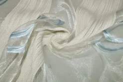 TESSUTO TENDA ORGANZA CON APPLICAZIONI AZZURRE