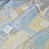 TESSUTO TENDA ORGANZA DEVOREH FANTASIA GEOMETRICA AZZURRA