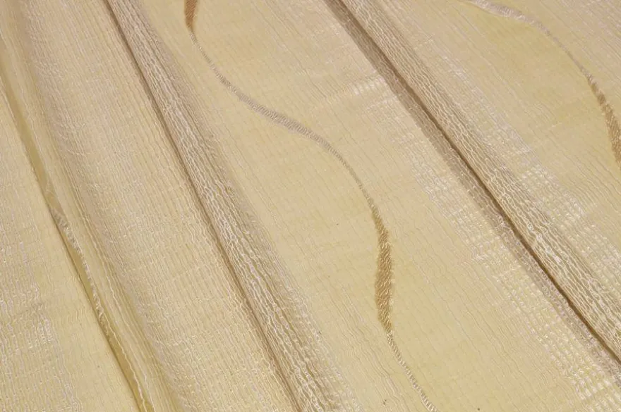 TESSUTO TENDA ORGANZA DISEGNO ONDA ORO