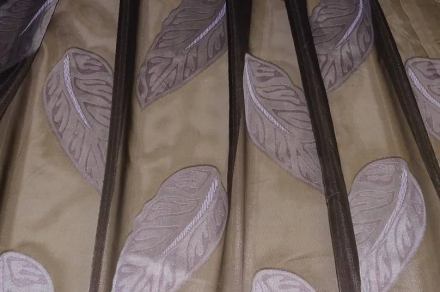 TESSUTO TENDA ORGANZA FANTASIA FOGLIA LILLA