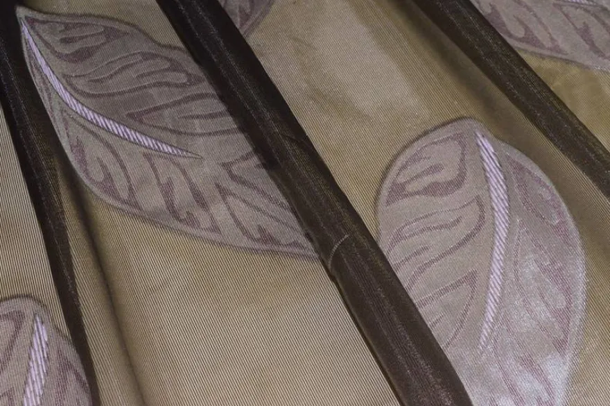 TESSUTO TENDA ORGANZA FANTASIA FOGLIA LILLA