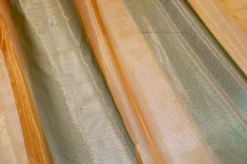 TESSUTO TENDA ORGANZA FASCE ARANCIO VERDE