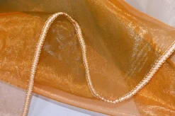 TESSUTO TENDA ORGANZA FASCE ARANCIO VERDE