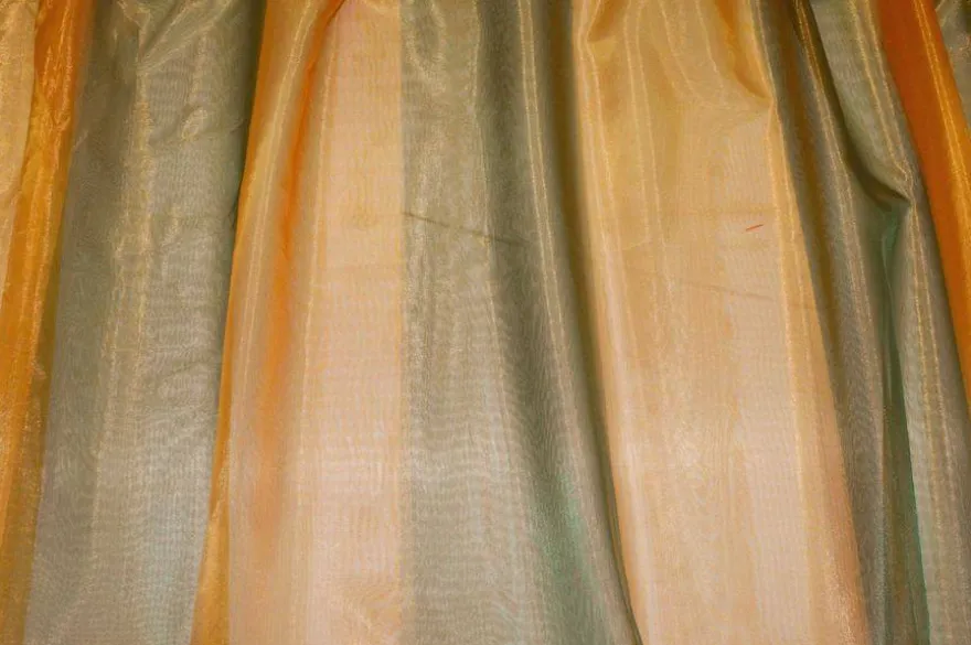 TESSUTO TENDA ORGANZA FASCE ARANCIO VERDE