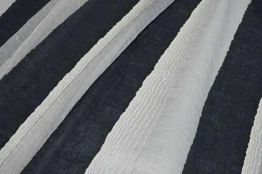 TESSUTO TENDA ORGANZA FASCE GRIGIO ANTRACITE
