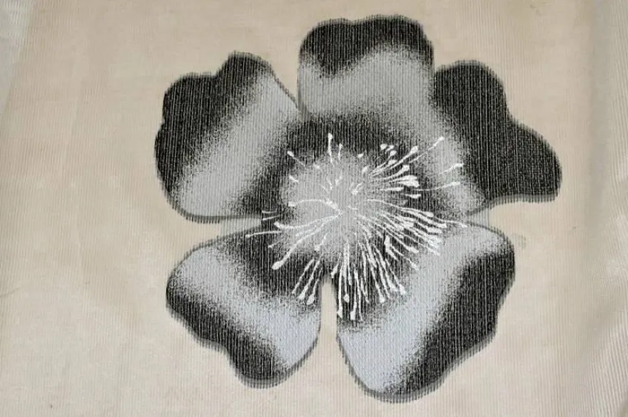 TESSUTO TENDA ORGANZA FIORE GRIGIO KIOTO