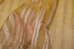 TESSUTO TENDA ORGANZA MISTO LINO RIGATO ORO