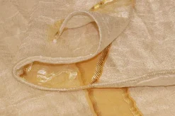 TESSUTO TENDA ORGANZA PANNA RICAMO ORO