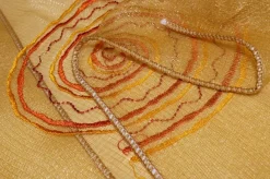 TESSUTO TENDA ORGANZA RICAMATA GIALLO/ARANCIO