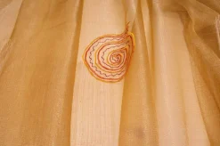 TESSUTO TENDA ORGANZA RICAMATA GIALLO/ARANCIO