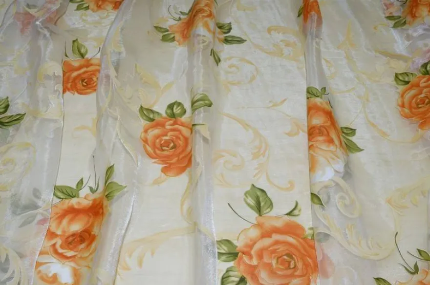 TESSUTO TENDA ORGANZA ROSA ARANCIO