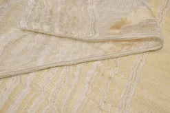 TESSUTO TENDA ORGANZA STROPICCIATA PANNA CON RICAMO