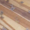 TESSUTO TENDA ORGANZA STROPICCIATA FANTASIA GEOMETRICA ORO BLU
