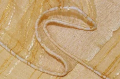 TESSUTO TENDA ORGANZA STROPICCIATA FASCE ORO
