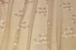 TESSUTO TENDA ORGANZA STROPICCIATA CON FIORE RICAMATO