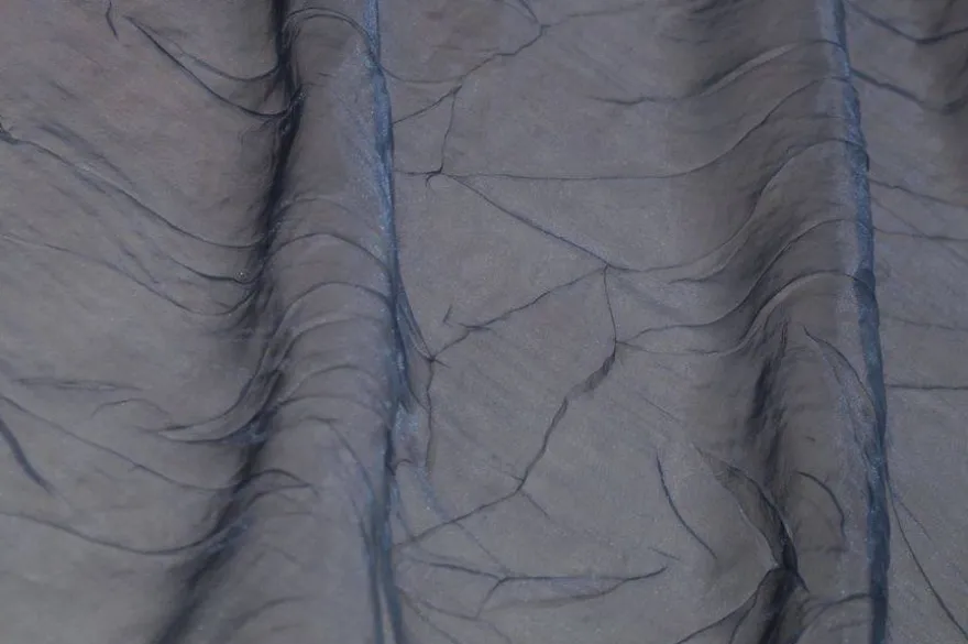 TESSUTO TENDA ORGANZA STROPICCIATA BLU