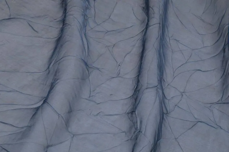 TESSUTO TENDA ORGANZA STROPICCIATA BLU