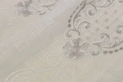 TESSUTO TENDA RICAMO IN RILIEVO BIANCO/GRIGIO
