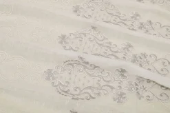 TESSUTO TENDA RICAMO IN RILIEVO BIANCO/GRIGIO