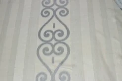 TESSUTO TENDA RICAMO JACQUARD BIANCO ARGENTO