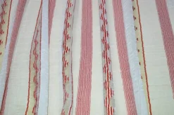 TESSUTO TENDA RIGATO BIANCO/ROSSO