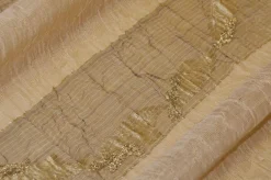 TESSUTO TENDA STROPICCIATO ORO CON APPLICAZIONI
