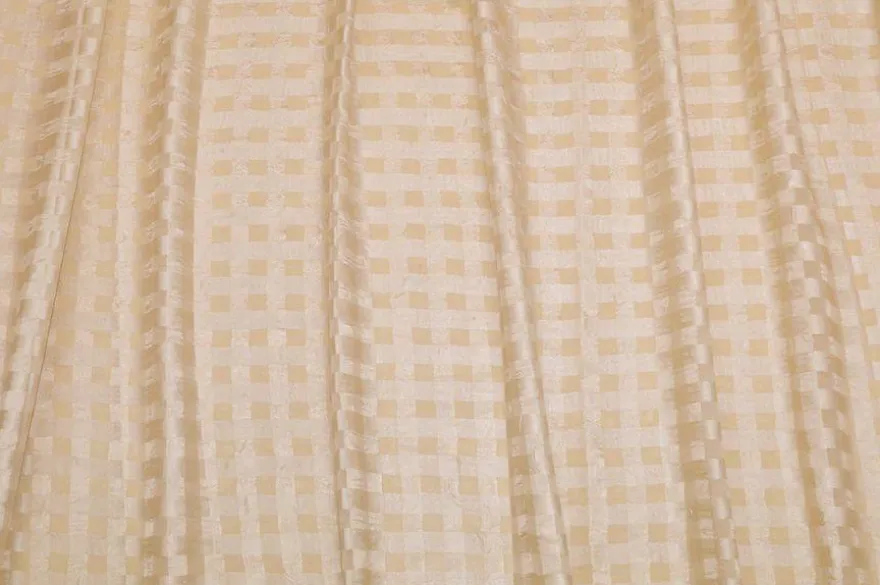 TESSUTO TENDA STROPICCIATO SCACCO CREMA