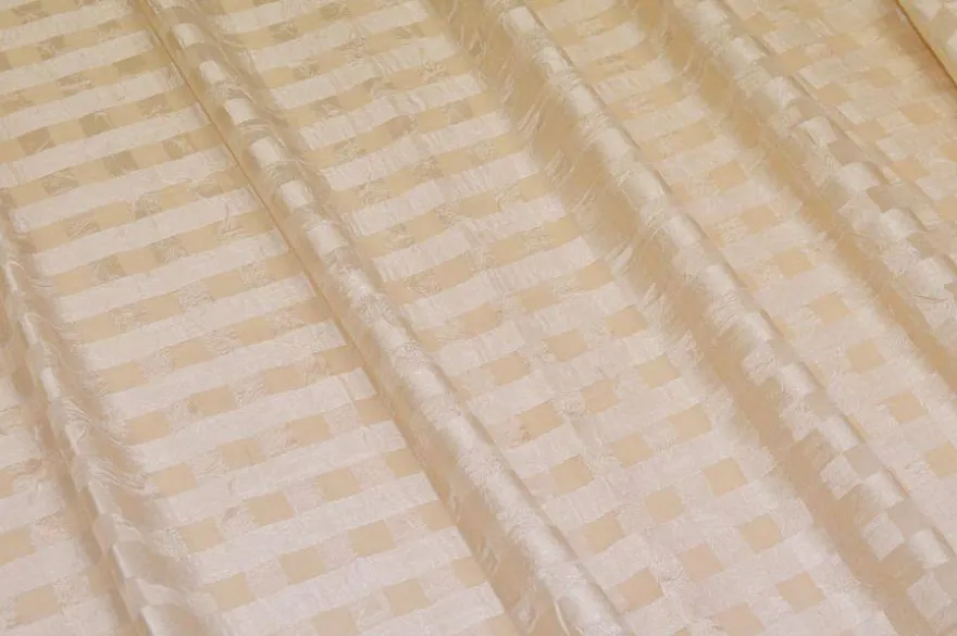 TESSUTO TENDA STROPICCIATO SCACCO CREMA