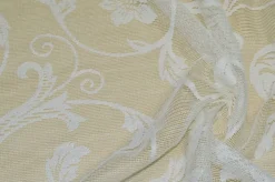 TESSUTO TENDA TULLE RICAMATA PANNA