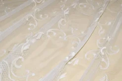 TESSUTO TENDA TULLE RICAMATO PANNA
