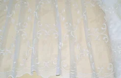 TESSUTO TENDA TULLE RICAMATO PANNA