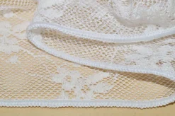 TESSUTO TENDA TULLE RICAMATO BIANCO