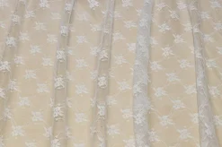 TESSUTO TENDA TULLE RICAMATO BIANCO
