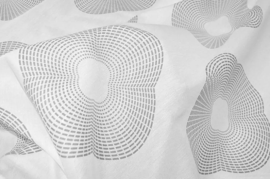 TESSUTO TENDA VELO FANTASIA GEOMETRICA GRIGIA