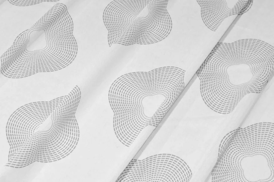 TESSUTO TENDA VELO FANTASIA GEOMETRICA GRIGIA