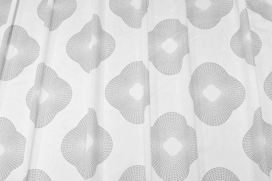 TESSUTO TENDA VELO FANTASIA GEOMETRICA GRIGIA