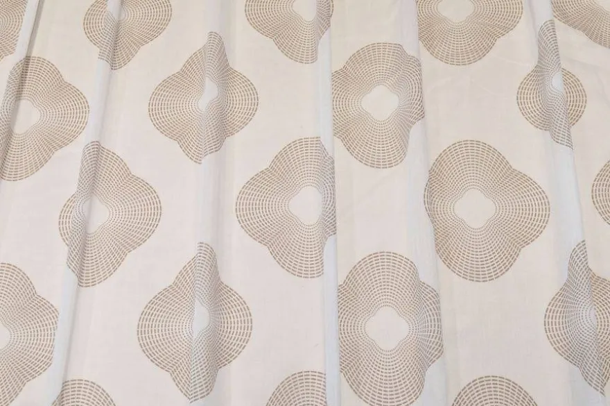 TESSUTO TENDA VELO FANTASIA GEOMETRICA BEIGE