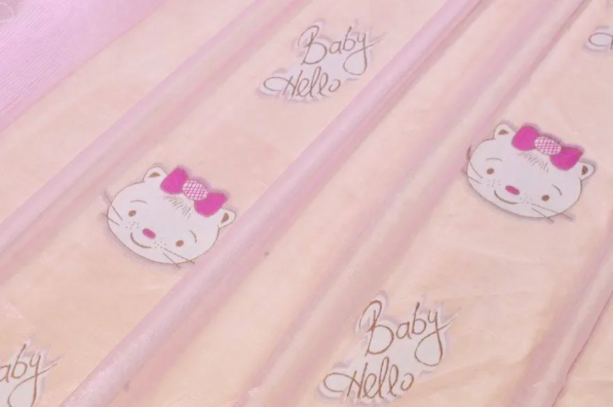 TESSUTO TENDA VELO ROSA HELLO BABY