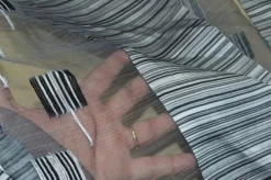 TESSUTO TENDE ORGANZA GRIGIO/NERO