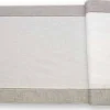 TESSUTO TENDINO BIANCO CON BORDO GRIGIO