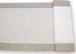 TESSUTO TENDINO BIANCO CON BORDO GRIGIO