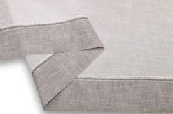 TESSUTO TENDINO BIANCO CON BORDO GRIGIO