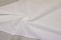 TESSUTO TENDINO BIANCO CON BORDO GRIGIO