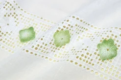 TESSUTO TENDINO CON INCASSI PIZZO FIORELLINO VERDE