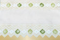 TESSUTO TENDINO CON INCASSI PIZZO FIORELLINO VERDE